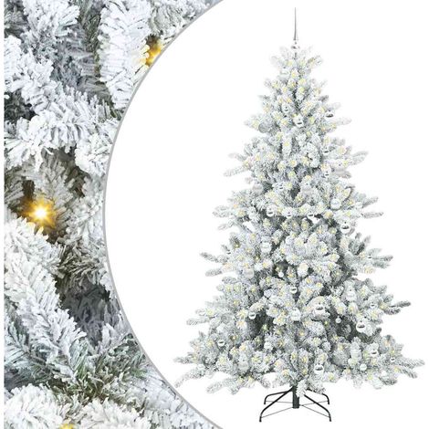 Künstlicher klappbarer Weihnachtsbaum Weiß 210 cm PVC und Stahl vidaXL (1/5)