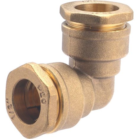 Noyon & Thiebault – Raccord coude égal laiton pour tuyau polyéthylène Ø20 – Raccordement par compression – Étanchéité parfaite jusqu’à 10 bar – Résistant de -20°C à 120°C