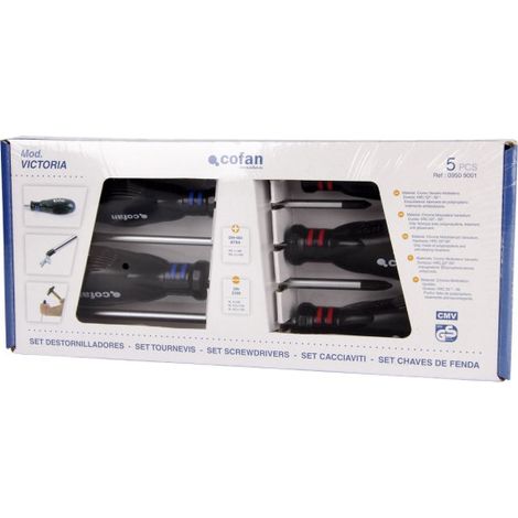 Juegos variados de 5 y 7 destornilladores planos, phillips y torx Modelo / kit SET destornilladores 5 pcs PH-SL
