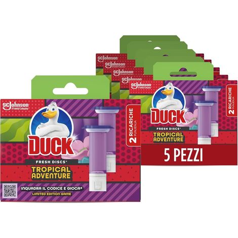 Duck Fresh Discs - Dischi Gel Igienizzanti WC, Fragranza Anguria&Arancia - Formato Scorta da 10 Ricariche e 60 Dischetti (1/5)