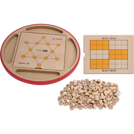 5 en 1 jeu de puzzle éducatif multifonction en bois pour enfants, plateau de Sudoku avec damier, jouet d’apprentissage (1/5)