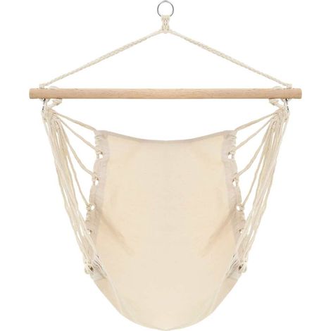 vidaXL Columpio/Hamaca grande de tela blanco crema (1/2)