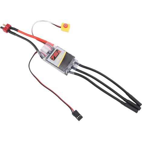 ESC sans Balais 75 A pour s 540 3650 3670 – Contrôleur de Vitesse électronique RC Courant 480 A avec Bec 6 V/2, Batterie et Surchauffe – Compatible avec LiPo 2S-3S et NiMH 4-9S (1/4)