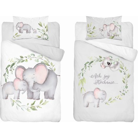 Linge de lit bébé en bambou, motif éléphant, 100 x 135 cm, detexpol (1/5)