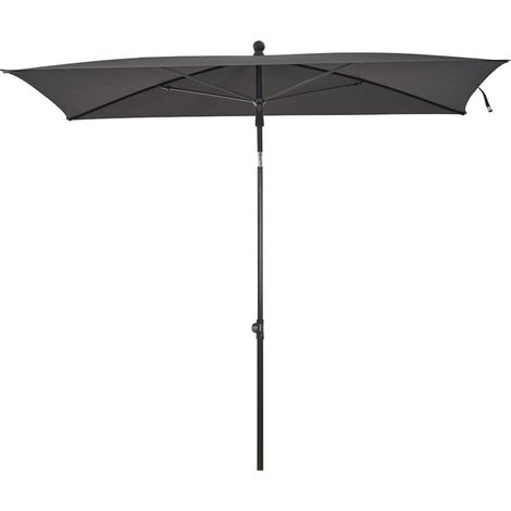 CITY Push Mittelstockschirm 210x140 cm anthrazit Gestell Stahl anthrazit, Bezug 100% Polyester PA-beschichtet, 160g/m² anthrazit, UPF 50+ (1/4)