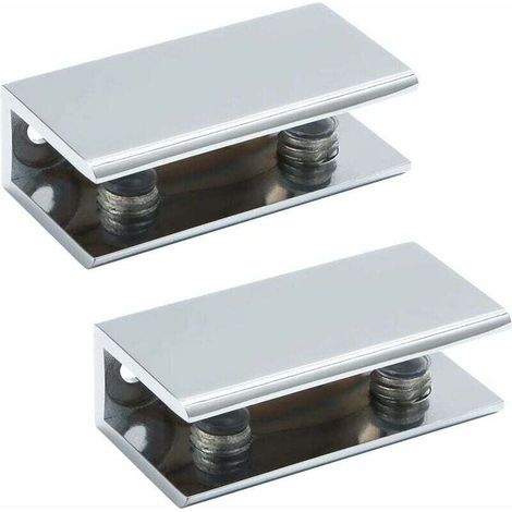 YMYNY Pince à Verre Support d’Étagère en Verre Support de Tablette Murale Charnière de Porte, Verre Adaptatif de 8-12 mm d'Épaisseur, Finition Polie en Acier Inoxydable, 2 Pcs