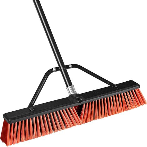 60 cm Balai Brosse Exterieur avec Manche Long 160 cm, Brosse Industrielle à Poils Durs pour Garage Entrepôt Atelier Jardin Terrasse Cour Rue Allée Pelouse (Rouge) (1/5)
