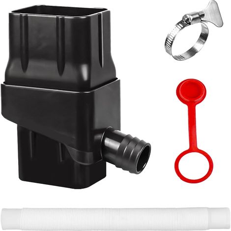 Collecteur Récupérateur Eau de Pluie, Kit Recuperateur d Eau de Pluie pour Gouttière Rectangulaire, Recuperateur d Eau de Pluie, Récupérateur D'eau de Pluie Rectangulaire avec Tuyau,Collier de Serrage (1/5)