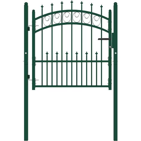 Portail de jardin - Portillon de jardin - Portail de clôture avec pointes Acier 100x100 cm Vert fr10210 - Maison La Vie (1/5)