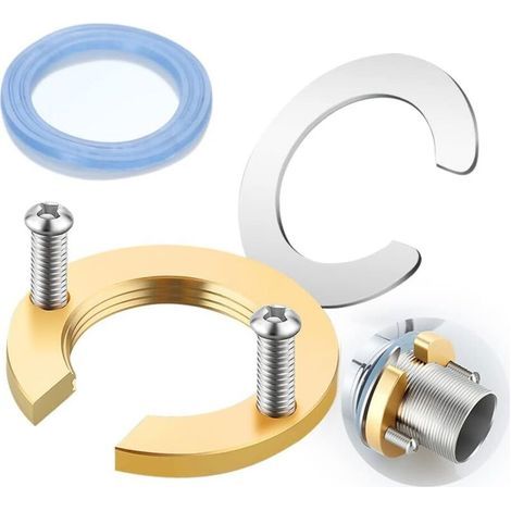 Kit Fixation Robinetterie, Kit Fixation Robinet Accessoires Robinet Outil D'installation pour Robinet, S'adapte Parfaitement au Robinet et Au Lavabo (D'or 1 Pièce) (1/5)