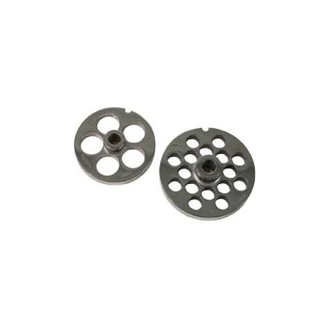 PIASTRE IN ACCIAIO TEMPRATO PER TRITACARNE ELETTRICI- - n°12 foro mm.6 - 1 blister REBER