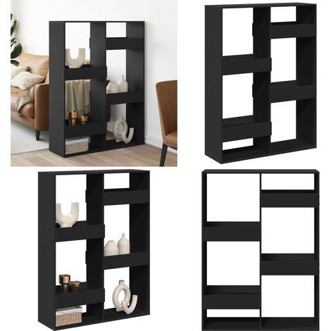 vidaXL Cloison de séparation noir 100x33x135 cm bois ingénierie