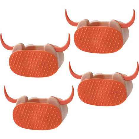 Filiyano-Lot de 4 supports muraux orange pour balai et pelle à poussière (1/4)