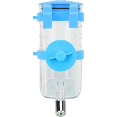 350 ml Hängender Wasserspender, 4-stufig verstellbar, Hunde-Wasserspender für Kleintiere, Blau (1/5)