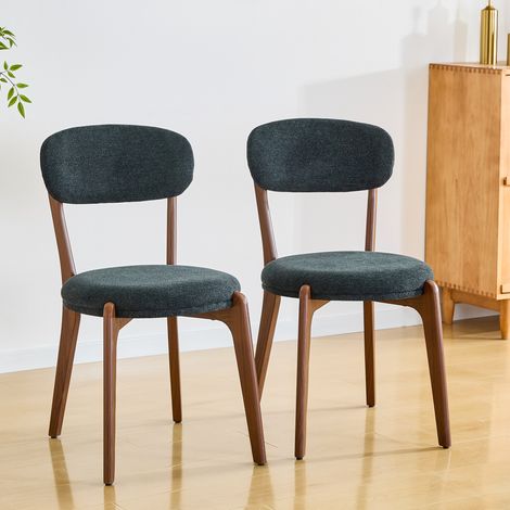 Chaises salle manger lot de 2 en lin noir OKMYHOME (1/5)