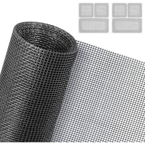 Moustiquaire Fenêtre, 200 x 250cm Filet Anti Moustique Fenetre, DIY Rouleau Moustiquaire Fenetre Ajustable avec 2 réparations de moustiquaire, Pour Fenêtres et Portes(Gris) (1/5)
