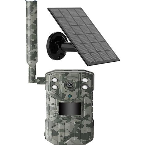 Caméra Faune Sauvage Caméra HD Trail Trap avec De Chasse Alimentée par Panneau Solaire WiFi Caméras Jeu Vision Nocturne Fiable Précise (1/5)