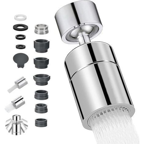 Aérateur de Robinet, 360° Pivotant Embout Robinet Cuisine, 2 Modes Mousseur Robinet Economie Eau, Pour Robinet Pour Éviers de Cuisine Salle de Bain lavabo (1/5)