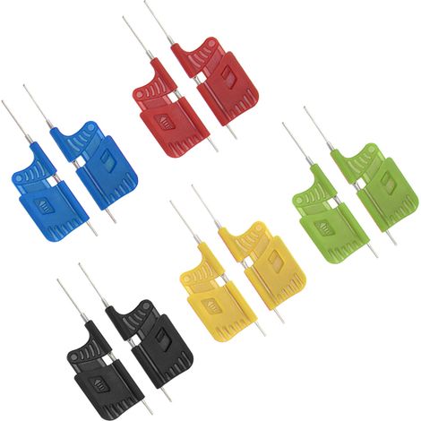 10 Stück Messleitungsklemmen, ultrakleine Chip-Fußklemmen mit Gummiring, elektronische Bauteile SDK08 (1/5)