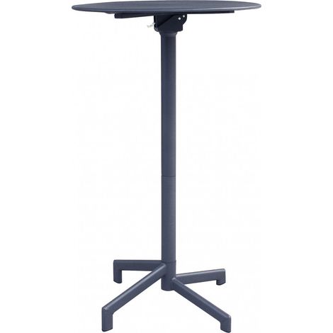 Tavolo Alto Vega Ø60x102 h cm in Acciaio Grigio scuro (1/4)