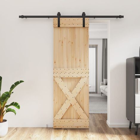 Puerta corredera con herrajes madera maciza de pino 70x210 cm vidaXL (1/5)