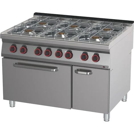 Fourneau à gaz avec four électrique 2/1 REDFOX - SPT 90/120-21 GE - REDFOX