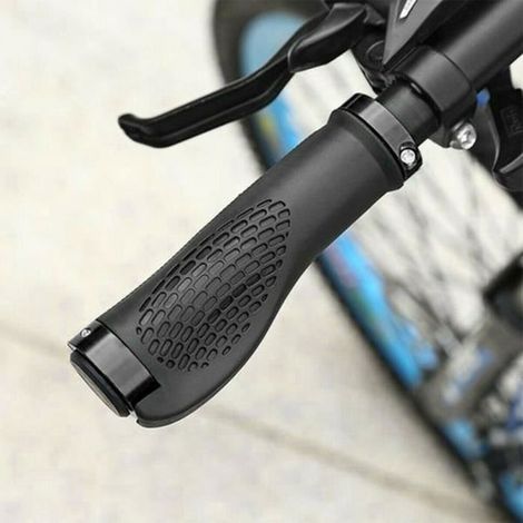 Manopole ergonomiche antiscivolo in gomma per bicicletta - Nere - Adulto (1/4)