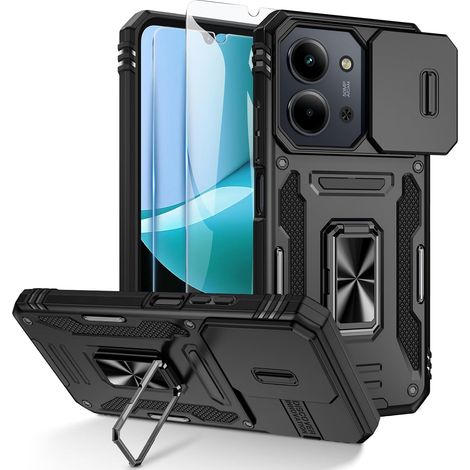 Coque pour Xiaomi 15C, Anneau Béquille & Protection Caméra, Noir (1/5)