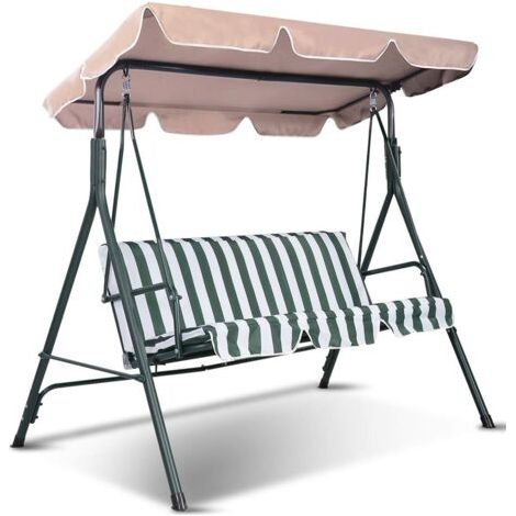 (191x132 cm Beige)Toit de Rechange pour Balancelle de Jardin Anti-UV, Toit Balancelle en Tissu Oxford imperméable 600D Imperméable avec Largeur de Bord 12cm Dimension