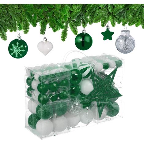 Juego de adornos para árbol de Navidad, 101 bolas de plástico