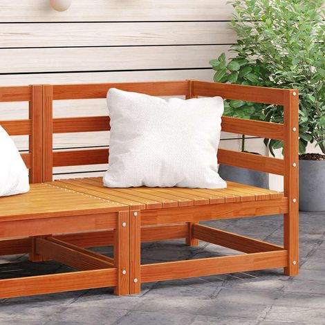 Garten-Ecksofa Wachsbraun 70x70x67 cm Massivholz Kiefer