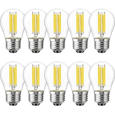 Ampoule LED Filament E27 G45 4W, Equivalent à Ampoule Incandescence 40W, 400Lm 2700K Blanc Chaud, Ampoule Edison Vintage, Non Dimmable, Lot de 10 (1/5)