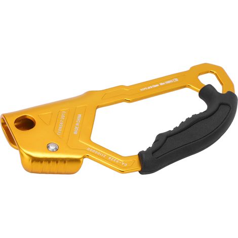 CAMNAL Manuelle Steigklemme zum Klettern, Baumschnitt und Abseilen, Klemme für 8 bis 13 mm Seil, goldfarben, für Rechtshänder (1/5)