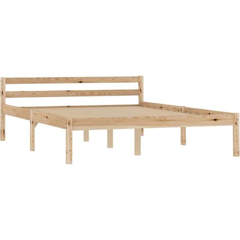 Estructura de cama sin colchón madera maciza de pino 140x200 cm vidaXL (1/5)