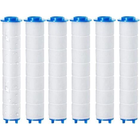 6 pièces Douchtte Filtre Remplaçable, Filtre douchette ​pour pommeau de douche de amovible, L'osmose Inverse, Chlore et le Fluorure et La Filtration Des Particules