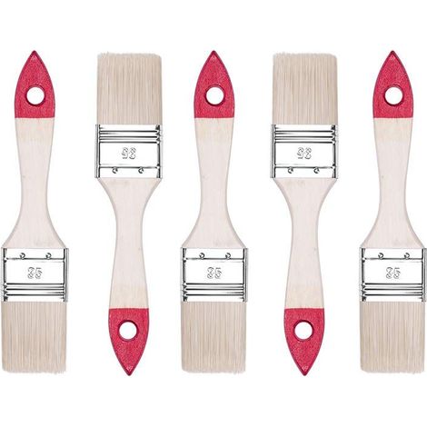 Set de pinceaux plats 5 pièces, Largeur 1.5 pouce-5 pièces, Set de pinceaux à peindre avec manche en bois, pinceau à peinture 5PCS, série 30, A0200-300515 (1/4)