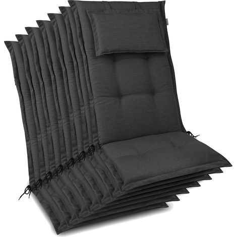 7x Premium Hochlehnerauflage 120x50x7cm, Anthrazit (1/4)