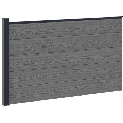 Panel de valla WPC y Aluminio Gris vidaXL