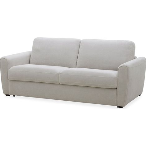 Canape convertible express 3 places en velours texture beige 214533127