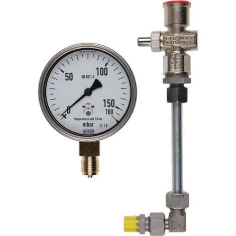 Manometer 0 bis 160 mbar mit Druckknopfhahn für TRD 604 Ausf. B - 15132726412 von Weishaupt