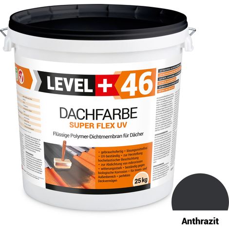LEVEL+ Dachfarbe elastische Dicht-Polymermembrane L+46 ANTHRAZIT - 25KG
