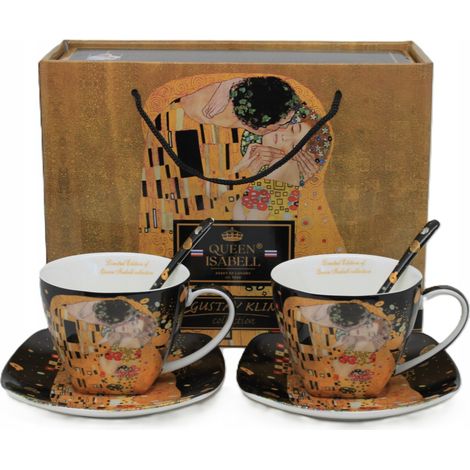 Set di 2 tazze Gustav Klimt "Il Bacio" da 250 ml in confezione decorativa (1/5)