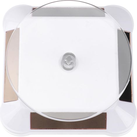 Présentoir Rotatif Électrique Solaire Blanc en Abs et Acrylique pour Bijoux et Téléphones, Plateau Tournant sans Batterie pour Vitrines D'exposition (1/5)