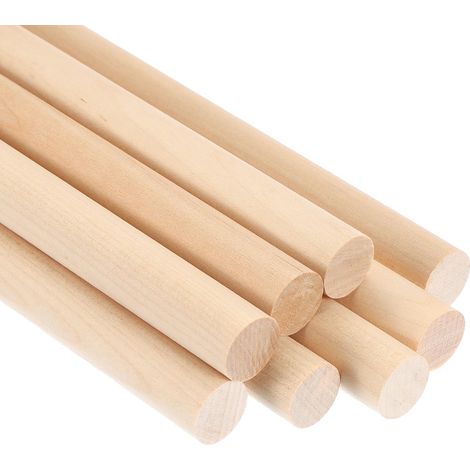 8 Pcs 3/5x15,75 Pouce Tiges de Cheville en Bois Bâtons de Bois (1/5)