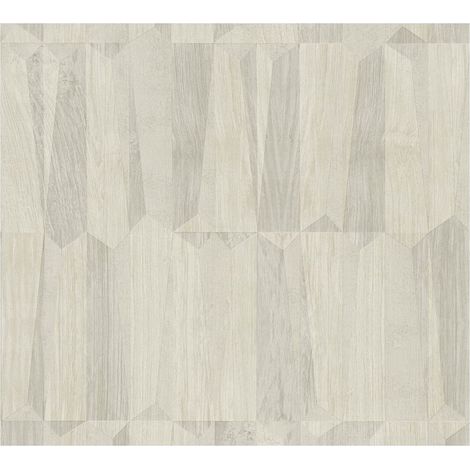 Wood wallpaper wall Profhome 387431 hot embossed non-woven wallpaper slightly textured wood look shimmering beige grey cream 5.33 m2 (57 ft2) (1/5)