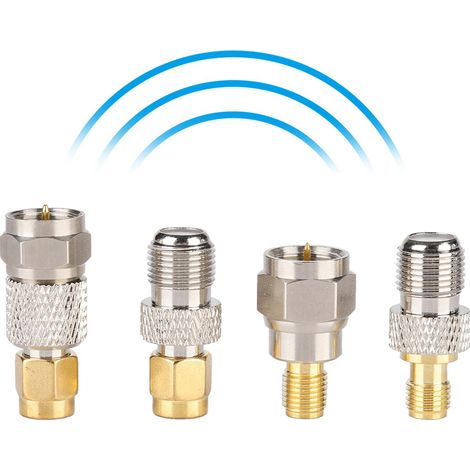 4 Pièces Adaptateur F vers SMA en Laiton pour Antenne Radio Portable (1/5)