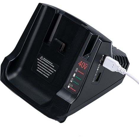 Cargador de batería de litio para herramientas eléctricas LCS36 LCS40, compatible con baterías de litio Baide de 36 V y 40 V con doble puerto USB. (1/5)