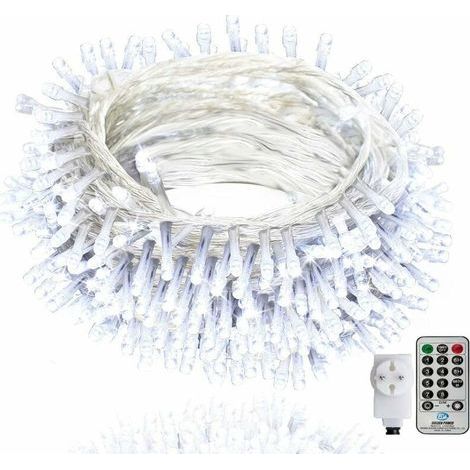 Guirlande lumineuse d'extérieur de 100 m Avec télécommande et minuterie 8 modes pour Easter maison chambre jardin - Blanc