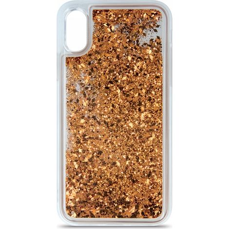 CUSTODIA GLITTER ORO LIQUIDO PER IPHONE 14 + VETRO (1/5)