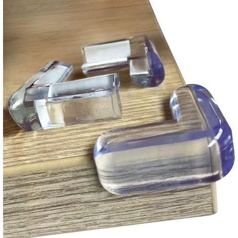 Protections d'angle transparentes (lot de 20) pour la sécurité des enfants sur les coins de table, protections d'angle de meubles haute résistance, housses de protection en caoutchouc pour armoires, h (1/5)